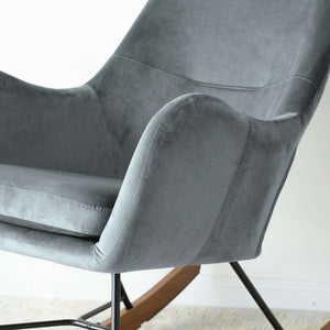 Chelsea Grey Velvet Rocking Chair