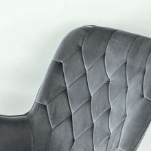 Load image into Gallery viewer, Hannah Dark Grey Velvet Modern Rocking Chair