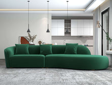 Load image into Gallery viewer, Elijah Green Velvet Japandi Style Curvy 126&quot; Sectional