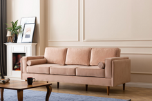 Load image into Gallery viewer, Troya Melon Velvet Sofa With Reversible Cushions