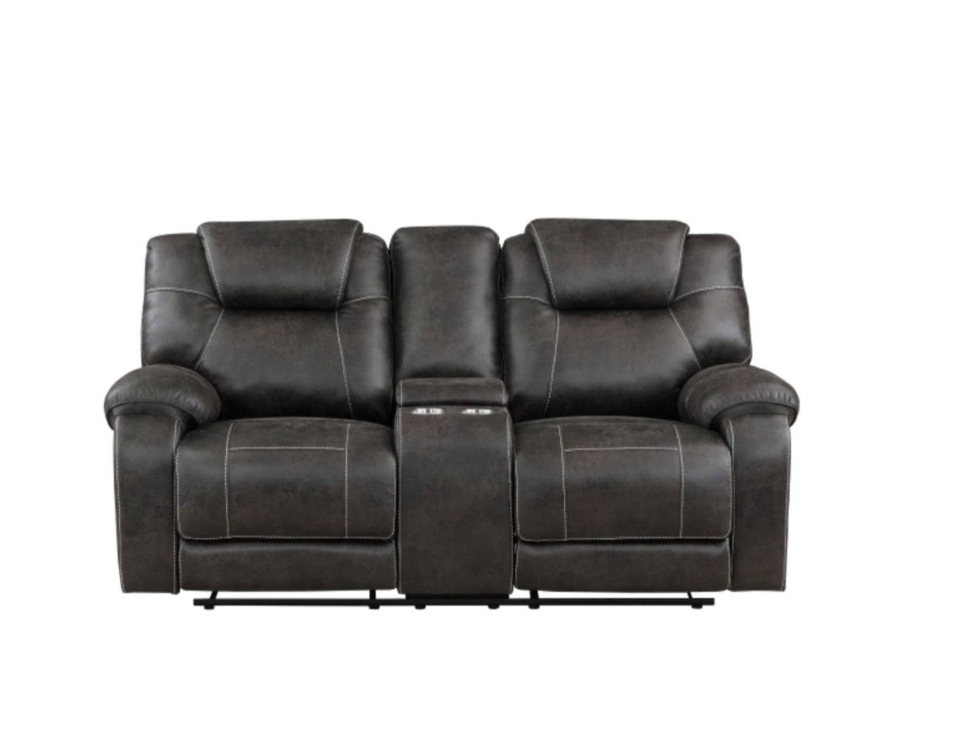 Gainesville Chocolate Microfiber Reclining Living Room Set 8560