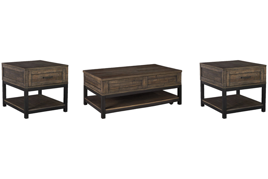 Johurst Grayish Brown Lift-top Coffee Table and 2 End Tables
T444