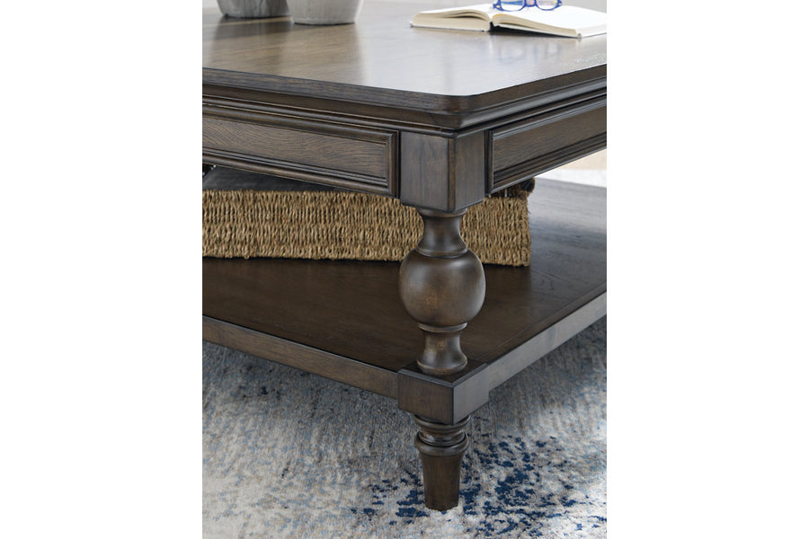 Veramond Dark Brown Coffee Table and 2 End Tables T694