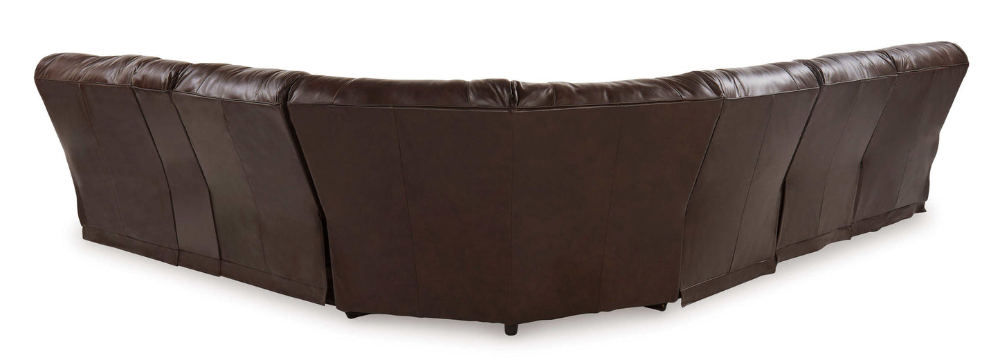 Family Circle Dark Brown 4pc POWER Reclining Sectional