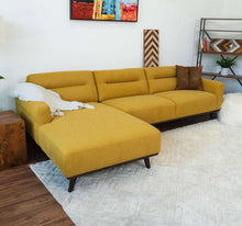 Load image into Gallery viewer, Ella L-Shaped Dark Yellow Linen Left Sectional
