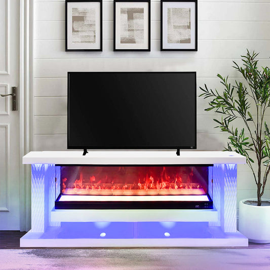 A87 White 71" Fireplace TV Stand