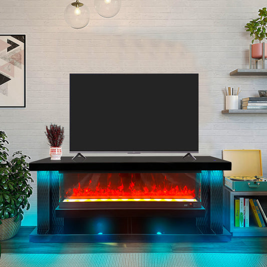 A88 Black 71" Fireplace TV Stand