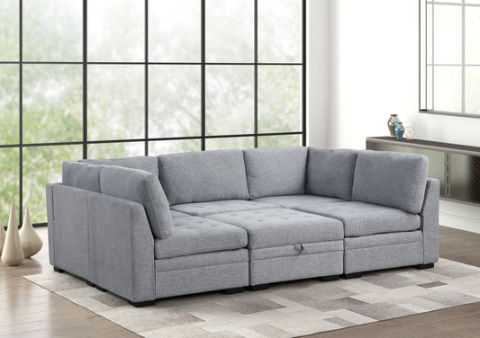 Sam Grey 6pc Modular Sectional