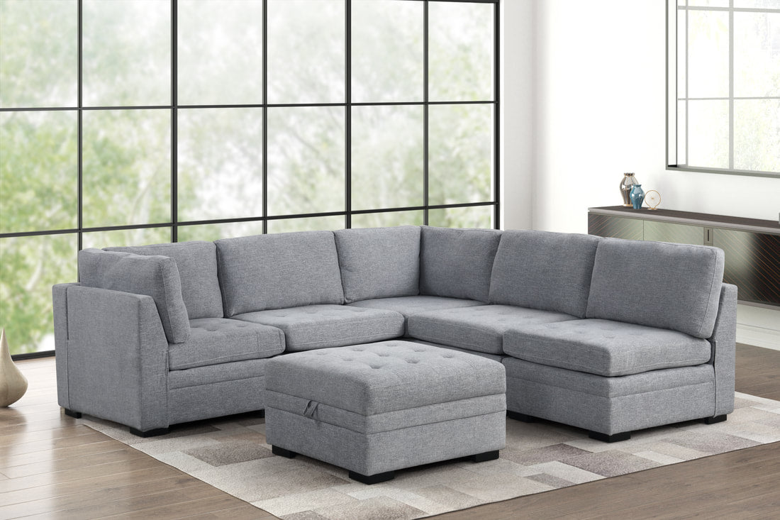 Sam Grey 6pc Modular Sectional