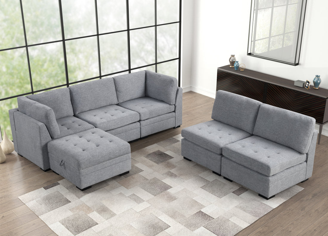 Sam Grey 6pc Modular Sectional