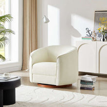 Load image into Gallery viewer, Elise Cream Boucle Swivel Chair