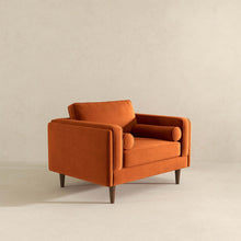 Load image into Gallery viewer, Amber Burnt Orange Velvet Lounge Chair