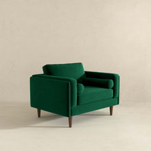 Load image into Gallery viewer, Amber Dark Green Velvet Lounge Chair