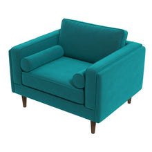 Load image into Gallery viewer, Amber Teal Velvet Lounge Chair