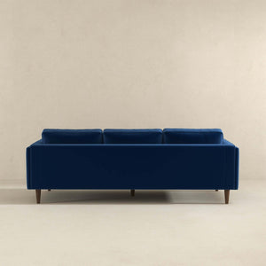 Amber Mid-Century Modern Blue Luxury Modern Velvet Sofa