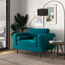 Load image into Gallery viewer, Amber Teal Velvet Lounge Chair