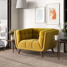 Load image into Gallery viewer, Addison Mid Century Modern Gold Velvet Lounge Chair