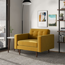 Load image into Gallery viewer, Casey Mid-Century Modern Gold Velvet Lounge Chair