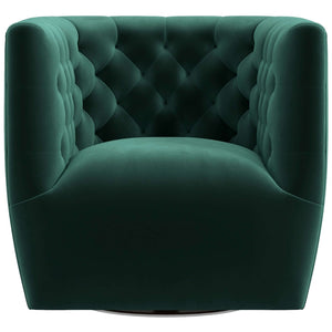 Delaney Green Mid-Century Modern Swivel Chair