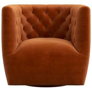 Delaney Orange Mid-Century Modern Swivel Chair
