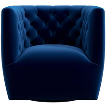 Load image into Gallery viewer, Delaney Blue Mid-Century Modern Swivel Chair