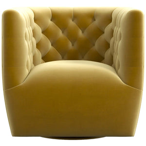 Delaney Yellow Mid-Century Modern Swivel Chair