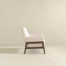 Load image into Gallery viewer, Cole Mid-Century Modern Solid Wood Beige Velvet Lounge Chair
