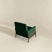 Load image into Gallery viewer, Cole Mid-Century Modern Solid Wood Green Velvet Lounge Chair