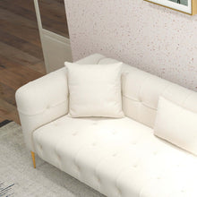 Load image into Gallery viewer, Alessandra Gold Plated Leg French Boucle Sofa In Cream