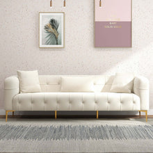 Load image into Gallery viewer, Alessandra Gold Plated Leg French Boucle Sofa In Cream