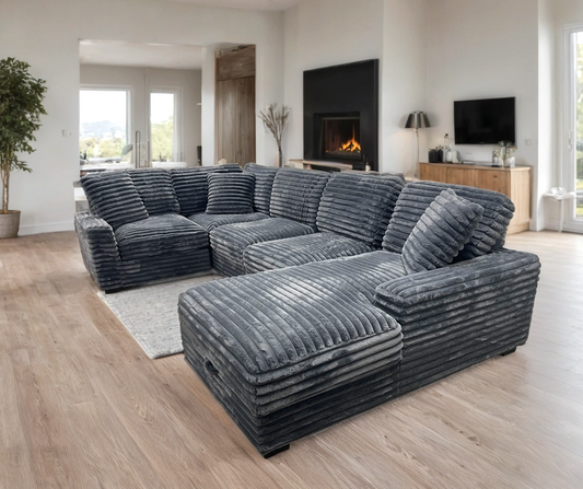 Alisson Charcoal Sectional STORAGE CHAISE