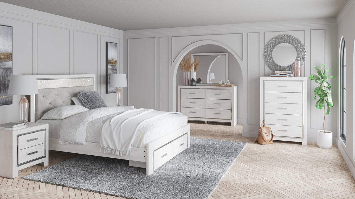 Altyra White LED Upholstered Platform Bedroom Set
B2640