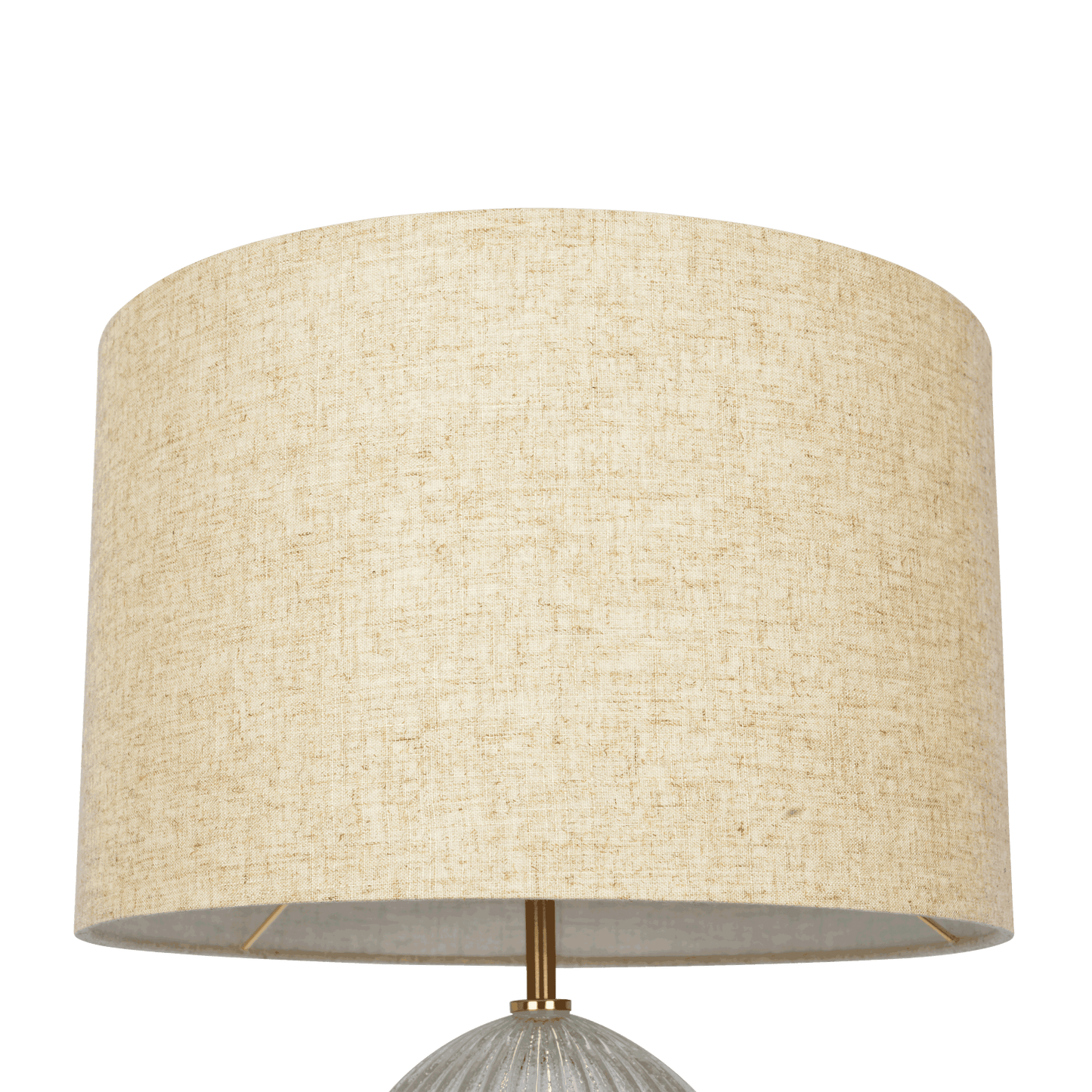 Aurora Ribbed Glass Lamp Base Clear Table Lamp Large Linen Shade
