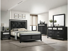 Load image into Gallery viewer, Lila Black Upholstered Panel Bedroom Set | B4398