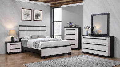 Remington Rustic Black/White  Panel Bedroom Set B8162