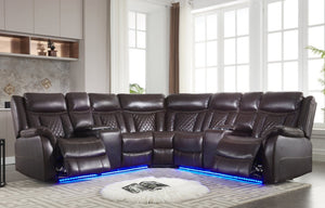 Batman Expresso LED/POWER Reclining Sectional