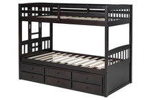 Load image into Gallery viewer, BB40 TWIN/TWIN Bunk Bed w/Twin Trundle + 3 Drawers Espresso