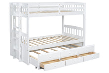 Load image into Gallery viewer, BB41 TWIN/TWIN Bunk Bed w/Twin Trundle + 3 Drawers White
