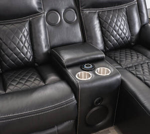 Champion Black (LED/BLUETOOTH SPEAKERS) Reclining Sectional
