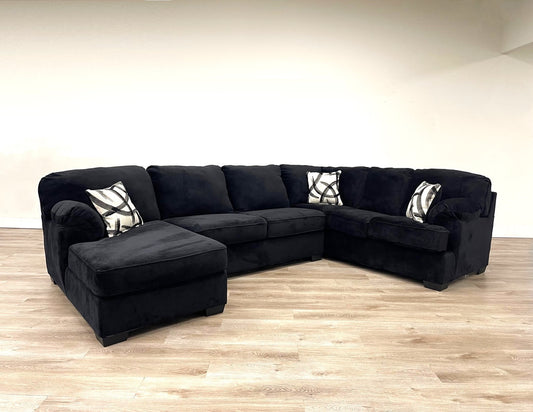 Brentwood 138" Onyx Fabric Sectional