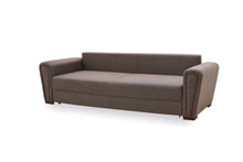 Load image into Gallery viewer, Brera Brown/Blue 3-Seater Sofa Bed with Storage