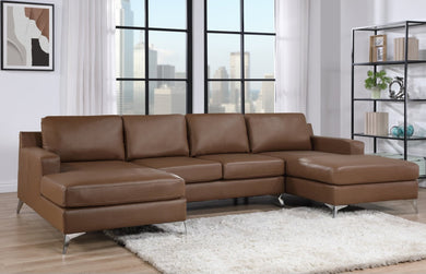 Candace Saddle Double Chaise Sectional