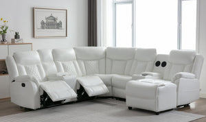 Champion White (LED/BLUETOOTH SPEAKERS) Reclining Sectional