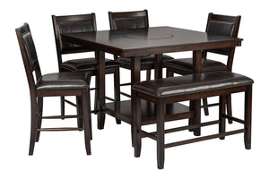 6pc Brown Counter Height Set D2320