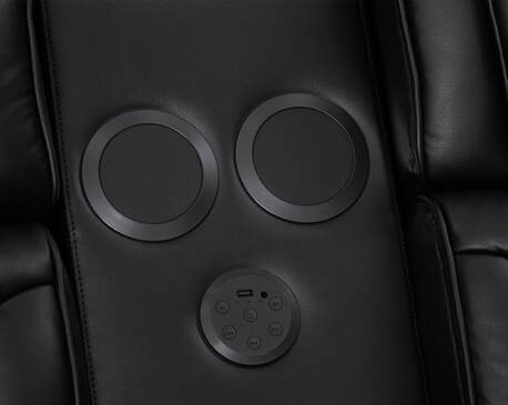 Dubai Black POWER/LED/BLUETOOTH SPEAKERS 3pc Reclining Set