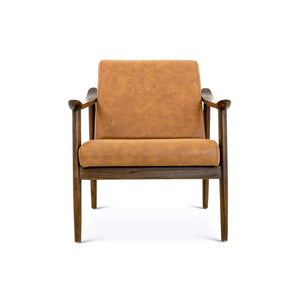 Brandon Dark Tan Leather Lounge Chair