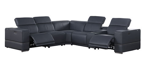 Franco Navy 6pc 2-POWER Reclining Sectional MI-1122