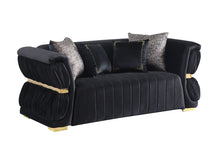 Load image into Gallery viewer, Anna Black Velvet Sofa And Loveseat S2003