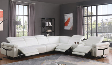 Lucca White 7pc POWER Reclining Sectional MI-1110