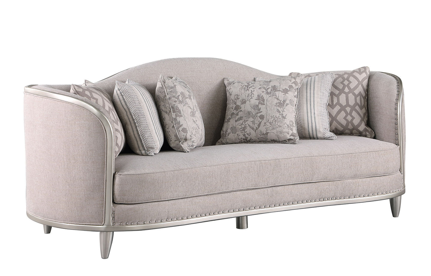 Bellisimo Light Grey Velvet Sofa and Loveseat S6226